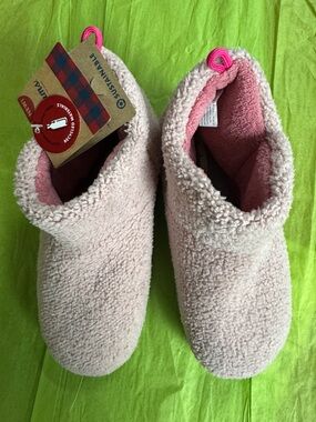 dearfoams Pink Sherpa Bootie Slippers for Kids